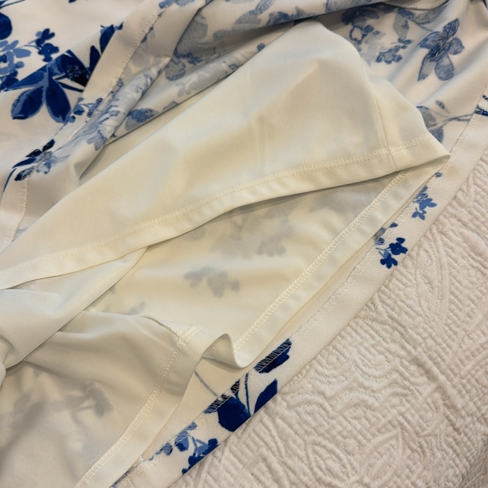 Ralph Lauren Dress White with Blue Flowers-  A-line - Picture 7 of 8